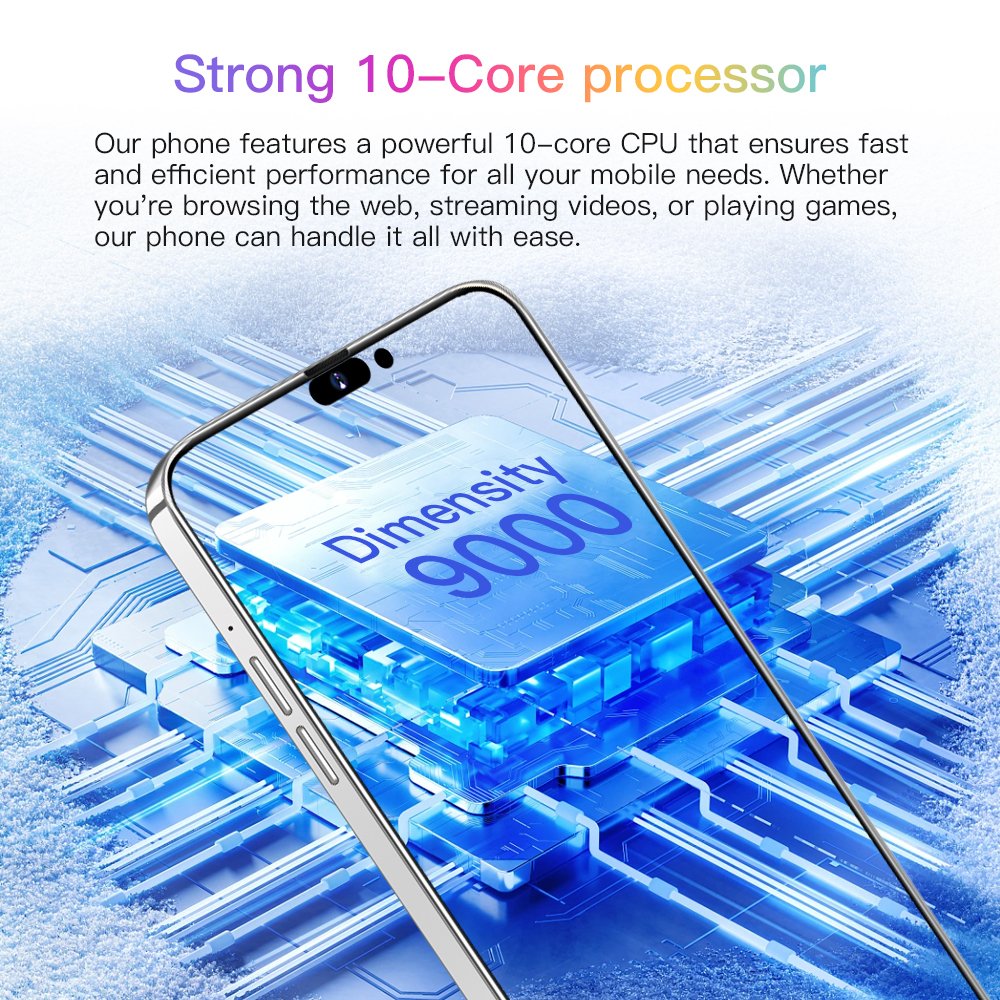 Newly Launched 16gb+1tb 5G Smartphone Mobile Phones 4G Phone Celular I16 Pro Max ChatGPT4.5 Cellphones Full LCD Screen